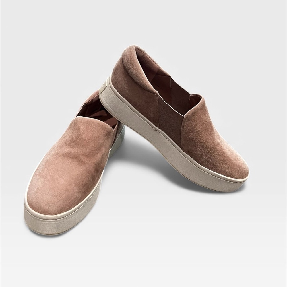 VINCE Warren Platform Slip-On Suede Sneakers Pink Comfort Shoes Women’s Size 8
